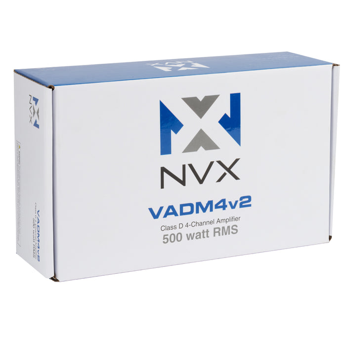 VADM4v2 500W RMS V-Series Micro Full-Range Class D 4-Channel Amplifier (Marine Certified)